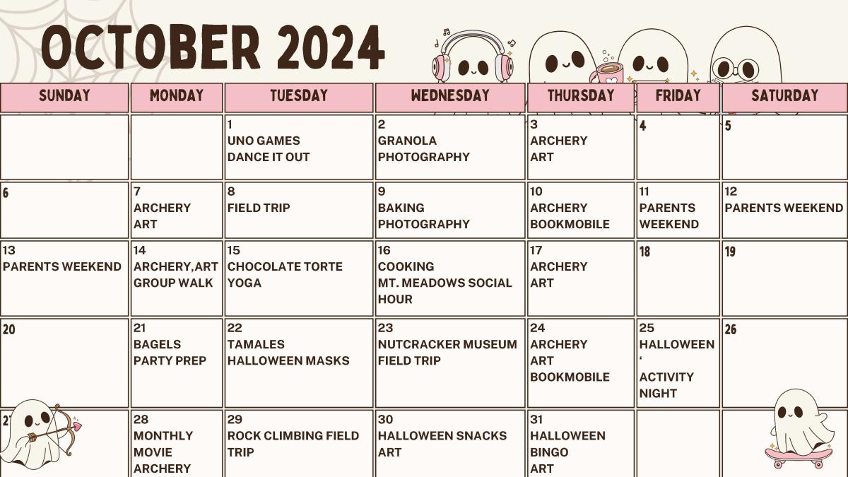 october event calendar